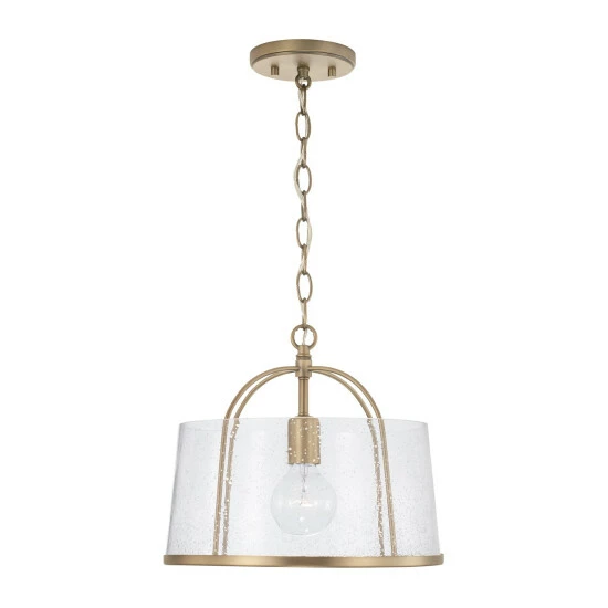 Buy 😍 Capital Lighting Mason 1-light Convertible Pendant/ Semi-Flush Mount Aged Brass 🎉 5 Buy 😍 Capital Lighting Mason 1-light Convertible Pendant/ Semi-Flush Mount Aged Brass 🎉 - Image 5