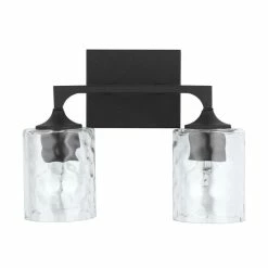 Wholesale 👏 Capital Lighting Clint 2-light Black Iron Bath/ Vanity Fixture W/ Clear Water Glass ❤️ -Capital Lighting Shop unnamed file 2222