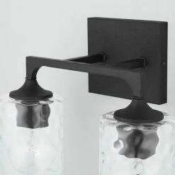 Wholesale 👏 Capital Lighting Clint 2-light Black Iron Bath/ Vanity Fixture W/ Clear Water Glass ❤️ -Capital Lighting Shop unnamed file 2224
