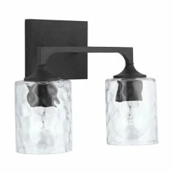 Wholesale 👏 Capital Lighting Clint 2-light Black Iron Bath/ Vanity Fixture W/ Clear Water Glass ❤️ -Capital Lighting Shop unnamed file 2225