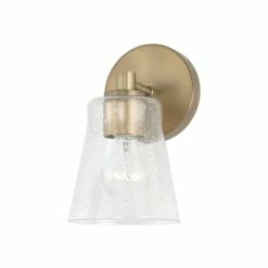 New ๐ฏ Capital Lighting Baker 1-light Wall Sconce W/ Clear Seeded Glass Matte Black ๐