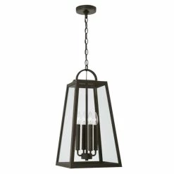 New ✨ Capital Lighting Leighton 12" 4-light Outdoor Hanging Lantern Pendant W/ Clear Glass Black 🎉 -Capital Lighting Shop unnamed file 2251