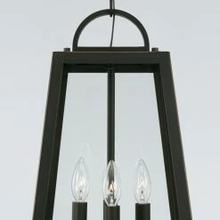 New ✨ Capital Lighting Leighton 12" 4-light Outdoor Hanging Lantern Pendant W/ Clear Glass Black 🎉 -Capital Lighting Shop unnamed file 2252