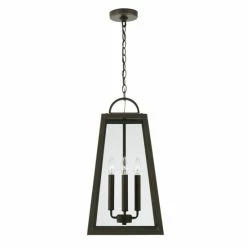 New ✨ Capital Lighting Leighton 12" 4-light Outdoor Hanging Lantern Pendant W/ Clear Glass Black 🎉 -Capital Lighting Shop unnamed file 2254