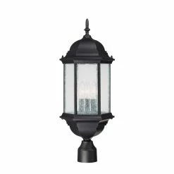 Outlet ✨ Capital Lighting Main Street 3-light Black Outdoor Post Lantern 👏