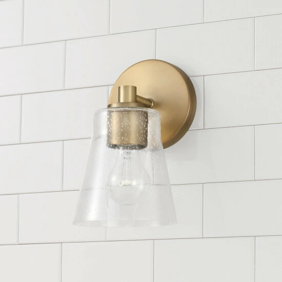 New 💯 Capital Lighting Baker 1-light Wall Sconce W/ Clear Seeded Glass Matte Black 😍 4 New 💯 Capital Lighting Baker 1-light Wall Sconce W/ Clear Seeded Glass Matte Black 😍 - Image 4
