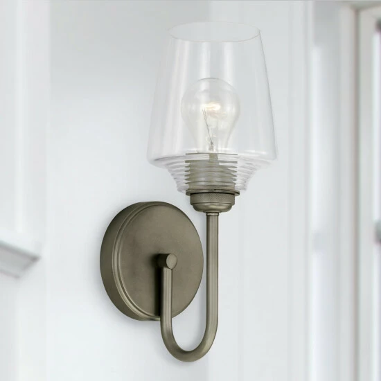 Hot Sale ⭐ Capital Lighting Miller 1-light 5.25-inch Wall Sconce W/ Clear Ribbed Glass Graphite 🧨 7 Hot Sale ⭐ Capital Lighting Miller 1-light 5.25-inch Wall Sconce W/ Clear Ribbed Glass Graphite 🧨 - Image 7