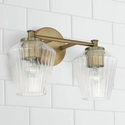 Flash Sale 🛒 Capital Lighting 2-light 15-inch Bath/ Vanity Fixture W/ Clear Fluted Glass Matte Black 🔔 -Capital Lighting Shop unnamed file 2343