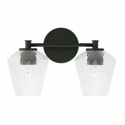 Flash Sale 🛒 Capital Lighting 2-light 15-inch Bath/ Vanity Fixture W/ Clear Fluted Glass Matte Black 🔔 -Capital Lighting Shop unnamed file 2348