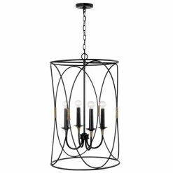 New 😍 Capital Lighting Amara 4-light Matte Black/ Brass Foyer Pendant ❤️ -Capital Lighting Shop unnamed file 2373