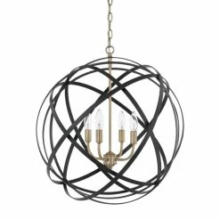 Cheapest 💯 Capital Lighting Axis 4-light Aged Brass/Matte Black Pendant 🎉