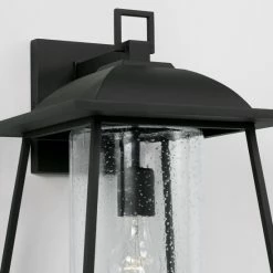Alternative view of Flash Sale 🔔 Capital Lighting Durham 10.5" 1-light Outdoor Wall Lantern W/ Clear Seeded Glass Black 🎉
