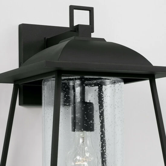 Flash Sale 🔔 Capital Lighting Durham 10.5" 1-light Outdoor Wall Lantern W/ Clear Seeded Glass Black 🎉 2 Flash Sale 🔔 Capital Lighting Durham 10.5" 1-light Outdoor Wall Lantern W/ Clear Seeded Glass Black 🎉 - Image 2
