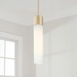 Alternative view of Best Pirce 🛒 Capital Lighting Sutton 1-light Soft Gold Mini Pendant W/ Soft White Glass 🥰