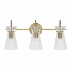 Best Pirce 🔔 Capital Lighting 3-light 24-inch Bath/ Vanity Fixture W/ Clear Half-Crackle Tapered Glass Polished Nickel 🔥 -Capital Lighting Shop unnamed file 2425