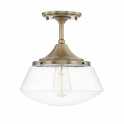 Wholesale 🎁 Capital Lighting Baxter 1-light Aged Brass Semi-Flush Mount 🔥