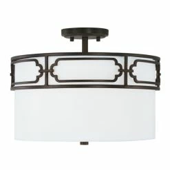Wholesale 🌟 Capital Lighting Merrick 3-light Dual Mount Semi-Flush/ Pendant W/ White Fabric Shade Antique Silver ⌛ -Capital Lighting Shop unnamed file 2503