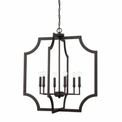 Best Sale 😀 Capital Lighting Classic 6-light Black Iron Foyer Fixture ⭐