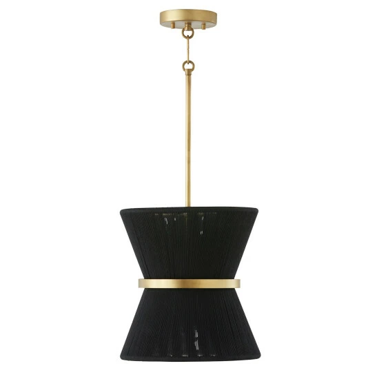 Wholesale ๐ Capital Lighting Cecilia 12" 1-light Patinaed Brass/ Tapered String Pendant Patinaed Brass/ Black Rope ๐งจ 1 Wholesale ๐ Capital Lighting Cecilia 12" 1-light Patinaed Brass/ Tapered String Pendant Patinaed Brass/ Black Rope ๐งจ