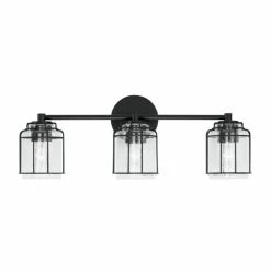 New ⭐ Capital Lighting Harmon Matte Black Bath/ Vanity Fixture W/ Clear Seeded Glass & Metal Cage 🔥 -Capital Lighting Shop unnamed file 2566