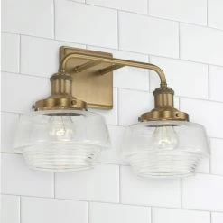 Best reviews of 🤩 Capital Lighting Miller 2-light 17-inch Bath/ Vanity Fixture W/ Clear Ribbed Glass Aged Brass 🔔 -Capital Lighting Shop unnamed file 2575