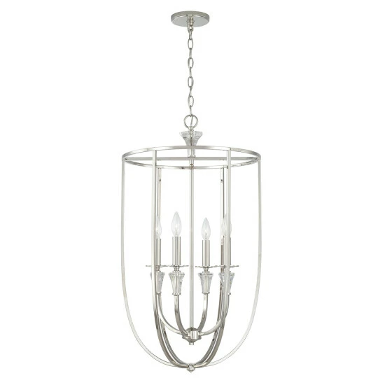 Top 10 ๐ Capital Lighting Laurent 18" 4-light Polished Nickel Foyer Pendant W/ Crystal Bobeches ๐ 1 Top 10 ๐ Capital Lighting Laurent 18" 4-light Polished Nickel Foyer Pendant W/ Crystal Bobeches ๐