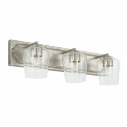 Cheapest 🧨 Capital Lighting Merrick 3-light 25-inch Bath/ Vanity Fixture W/ Clear Seeded Glass Old Bronze 😍
