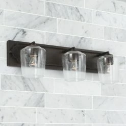 Cheapest 🧨 Capital Lighting Merrick 3-light 25-inch Bath/ Vanity Fixture W/ Clear Seeded Glass Old Bronze 😍 -Capital Lighting Shop unnamed file 2609