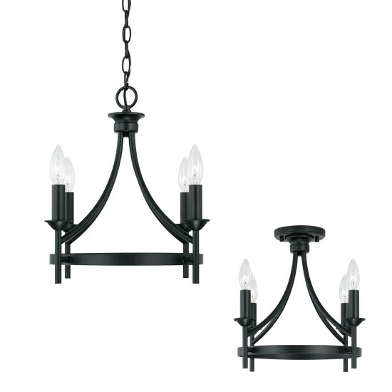 Best deal โ๏ธ Capital Lighting Peyton 4-light Matte Black Dual Mount Semi-Flush/ Pendant ๐ 2 Best deal โ๏ธ Capital Lighting Peyton 4-light Matte Black Dual Mount Semi-Flush/ Pendant ๐ - Image 2
