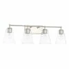 Buy 👍 Capital Lighting 4-light Brushed Nickel Clear Glass Shade Bath/Vanity Fixture 🥰