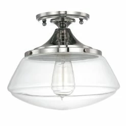 Brand new ✨ Capital Lighting Transitional 1-light Polished Nickel Flush Mount - Polished Nickel - Polished Nickel 👏