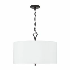 Deals 🧨 Capital Lighting Jaymes 4-light Old Bronze Drum Pendant W/ White Fabric Shade 🤩