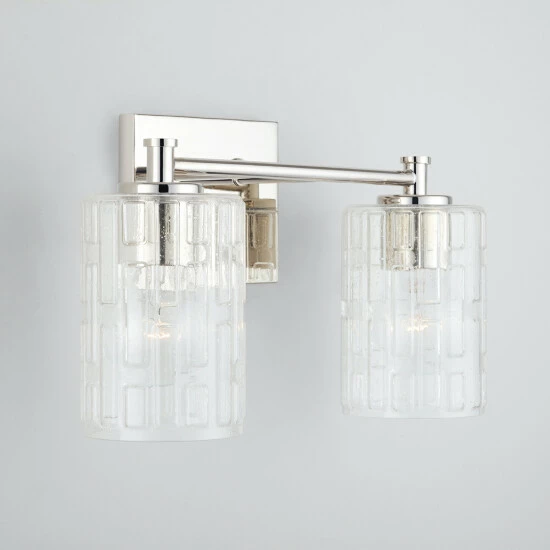 Top 10 ๐ Capital Lighting Emerson 2-light Polished Nickel Bath/ Vanity Fixture W/ Embossed Seeded Glass ๐ 5 Top 10 ๐ Capital Lighting Emerson 2-light Polished Nickel Bath/ Vanity Fixture W/ Embossed Seeded Glass ๐ - Image 5