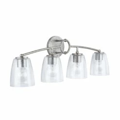 Cheap 🔔 Capital Lighting Oran 4-light Antique Silver Bath/ Vanity Fixture W/ Clear Seeded Glass 🤩