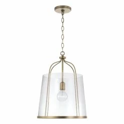 Best reviews of 🎉 Capital Lighting Madison 1-light Pendant W/Clear Seeded Glass Aged Brass ⌛