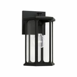 Budget 🛒 Capital Lighting Walton Outdoor 1-light Small Wall Lantern W/ Clear Glass Black 👏