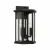 Discount 💯 Capital Lighting Walton Outdoor 3-light Medium Wall Lantern W/ Clear Glass Black 👍