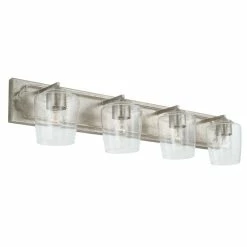 Best reviews of 🛒 Capital Lighting Merrick 4-light 34-inch Bath/ Vanity Fixture W/ Clear Seeded Glass Old Bronze 🎁