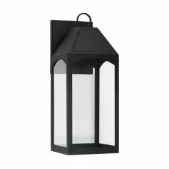 Best Pirce ๐ฅฐ Capital Lighting Burton Outdoor 1-light Black Medium LED Wall Lantern W/ Clear Glass ๐งจ