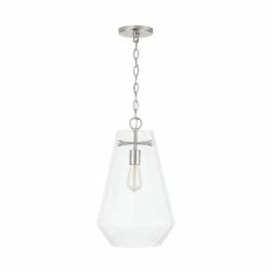 Deals 🎉 Capital Lighting Lee 1-light Hanging Pendant W/ Clear Prismatic Glass Brushed Nickel 🥰 -Capital Lighting Shop unnamed file 2804
