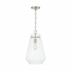 Deals 🎉 Capital Lighting Lee 1-light Hanging Pendant W/ Clear Prismatic Glass Brushed Nickel 🥰 -Capital Lighting Shop unnamed file 2805