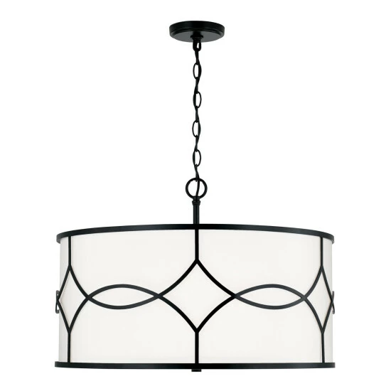 Coupon ๐ Capital Lighting Avery 4-light Matte Black Drum Pendant W/ White Fabric Shade & Frosted Glass Diffuser ๐ฅฐ 1 Coupon ๐ Capital Lighting Avery 4-light Matte Black Drum Pendant W/ White Fabric Shade & Frosted Glass Diffuser ๐ฅฐ