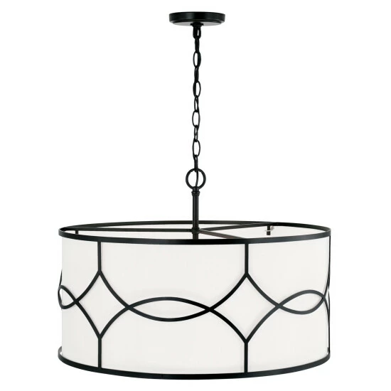 Coupon ๐ Capital Lighting Avery 4-light Matte Black Drum Pendant W/ White Fabric Shade & Frosted Glass Diffuser ๐ฅฐ 5 Coupon ๐ Capital Lighting Avery 4-light Matte Black Drum Pendant W/ White Fabric Shade & Frosted Glass Diffuser ๐ฅฐ - Image 5