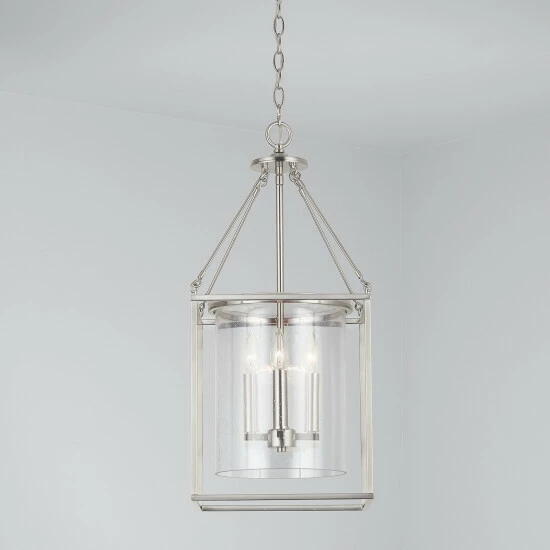 Promo ⭐ Capital Lighting Cooper 4-light Hanging Pendant W/ Clear Seeded Glass Brushed Nickel 😉 6 Promo ⭐ Capital Lighting Cooper 4-light Hanging Pendant W/ Clear Seeded Glass Brushed Nickel 😉 - Image 6