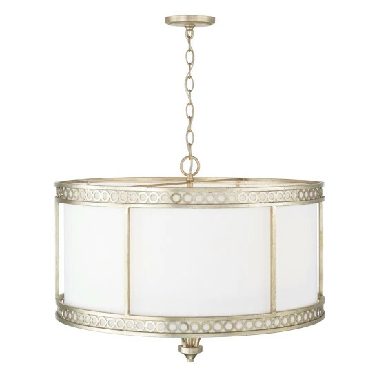 Flash Sale ๐ Capital Lighting Isabella 4-light Winter Gold Drum Pendant W/ White Fabric Shade โญ 2 Flash Sale ๐ Capital Lighting Isabella 4-light Winter Gold Drum Pendant W/ White Fabric Shade โญ - Image 2