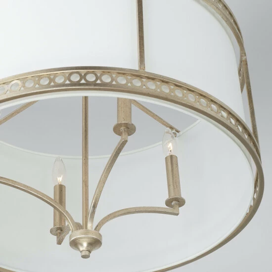 Flash Sale ๐ Capital Lighting Isabella 4-light Winter Gold Drum Pendant W/ White Fabric Shade โญ 3 Flash Sale ๐ Capital Lighting Isabella 4-light Winter Gold Drum Pendant W/ White Fabric Shade โญ - Image 3