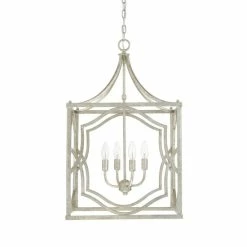 Best deal ❤️ Capital Lighting Blakely 4-light Antique Silver Foyer Fixture - Antique Silver 🔔