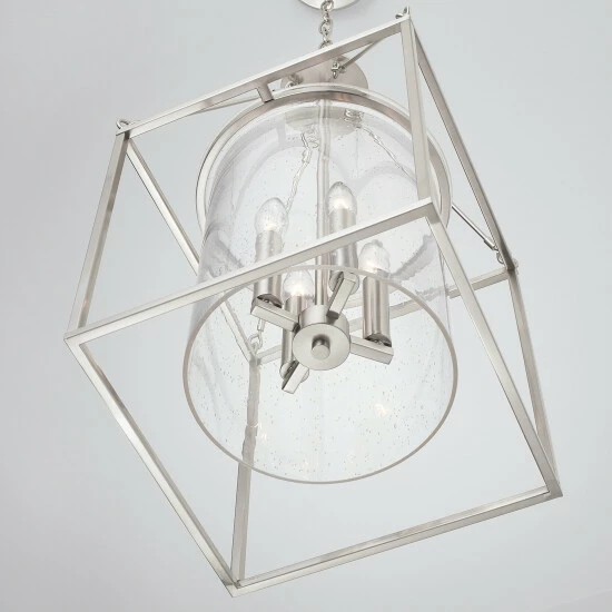 Promo ⭐ Capital Lighting Cooper 4-light Hanging Pendant W/ Clear Seeded Glass Brushed Nickel 😉 7 Promo ⭐ Capital Lighting Cooper 4-light Hanging Pendant W/ Clear Seeded Glass Brushed Nickel 😉 - Image 7