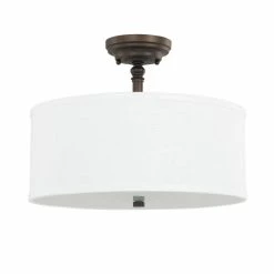 Flash Sale 🔥 Capital Lighting Loft 3-light Burnished Bronze Semi-Flush Mount - Burnished Bronze - Burnished Bronze 👍