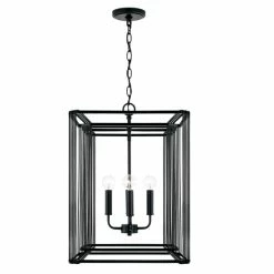 Deals 🔔 Capital Lighting Lennon 4-light Matte Black Foyer Pendant 🎉